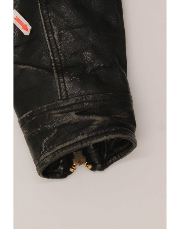Only & Sons Ανδρικό Δερμάτινο Μπουφάν Biker UK 40 Large Μαύρο