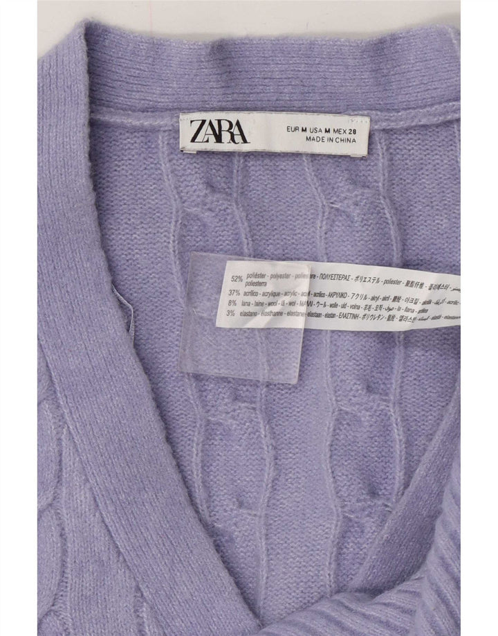 Zara Γυναικείο πουλόβερ UK 14 Medium Purple Polyester