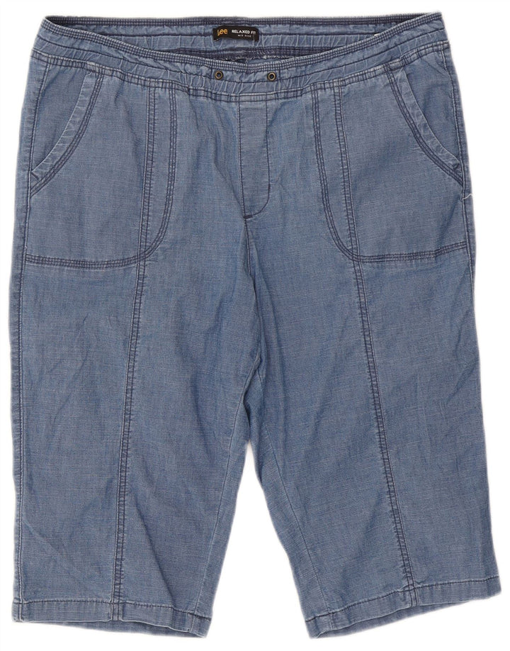 Lee Γυναικείο Σορτς Βερμούδα UK 16 2XL W38 Μπλε Βαμβακερό σε χαλαρή εφαρμογή