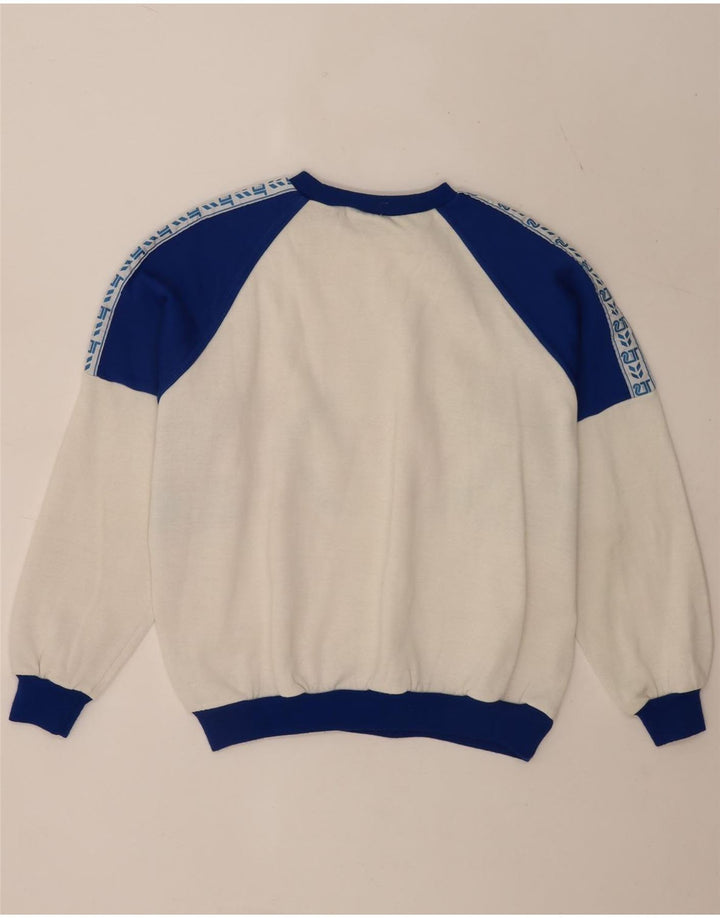 Vintage ανδρικό γραφικό φούτερ Jumper XL White Colourblock
