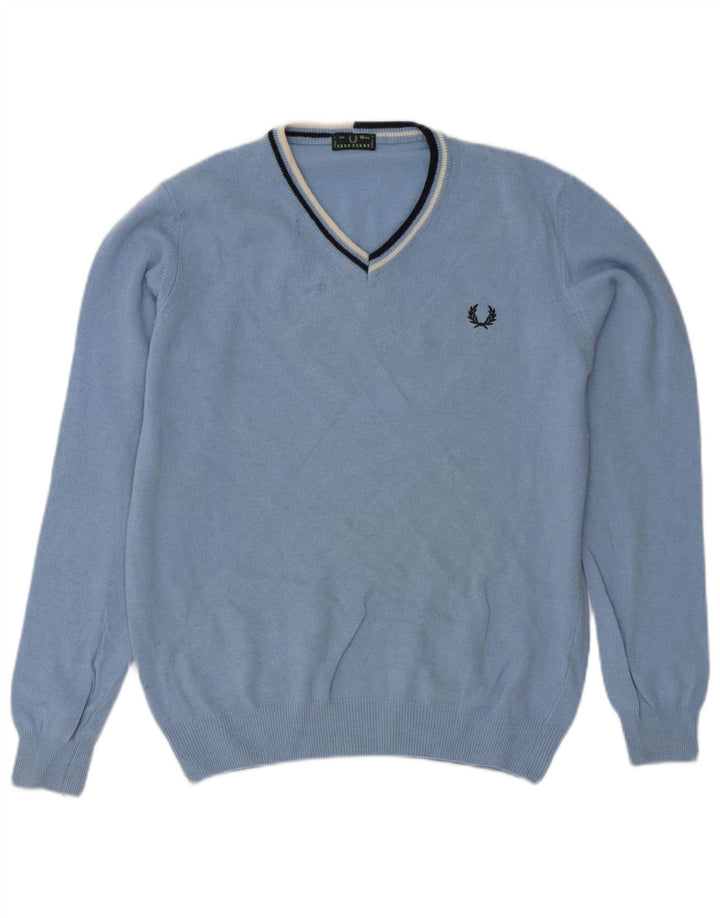 Fred Perry Boys πουλόβερ με λαιμόκοψη με V λαιμόκοψη 15-16 ετών Μπλε μαλλί