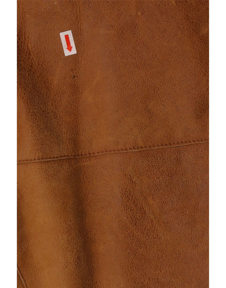 MUNPER Mens Shearling Jacket IT 50 Large Brown Leather