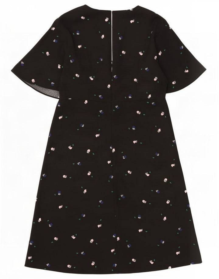 Marks & Spencer Γυναικείο Abstract Pattern φόρεμα A-Line UK 10 Small Black