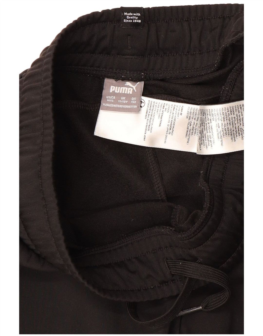 PUMA Boys Tracksuit Trousers Joggers 11-12 Years Μαύρο Πολυεστέρα