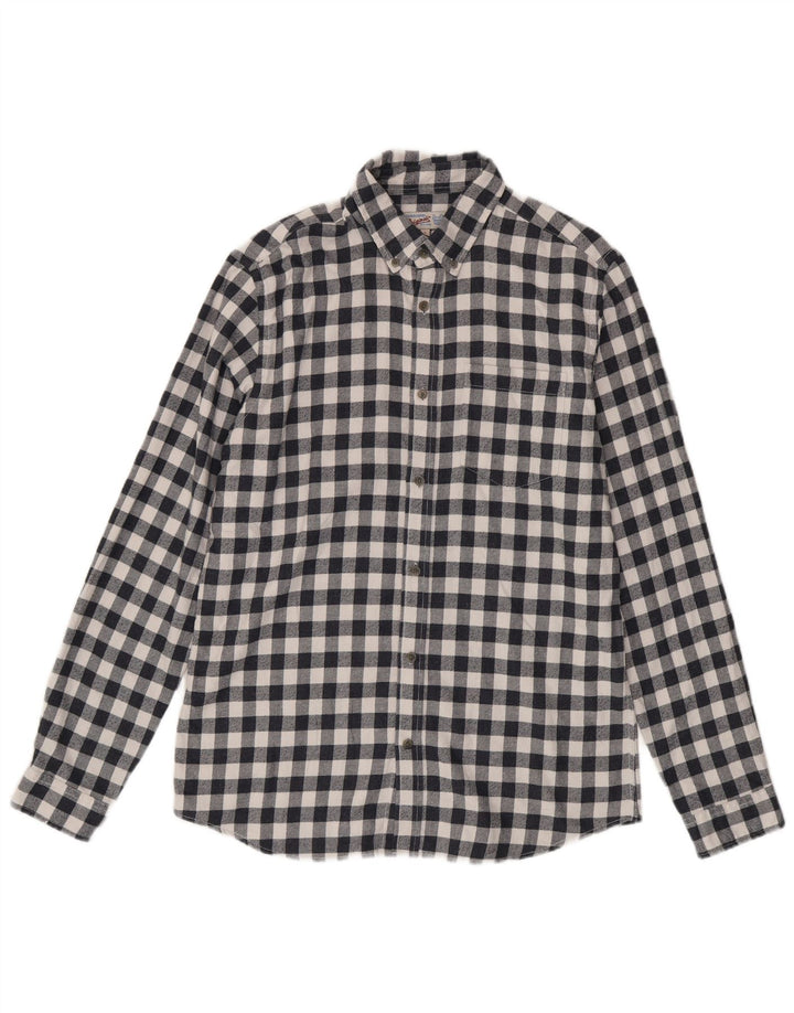 Jack & Jones Ανδρικό φανελένιο πουκάμισο μεγάλο navy μπλε βαμβακερό Gingham