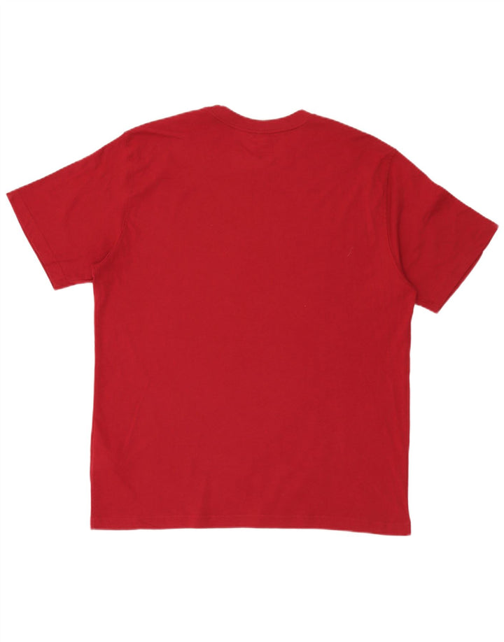 Ανδρικό γραφικό T-Shirt Reebok Top μεγάλο κόκκινο βαμβακερό