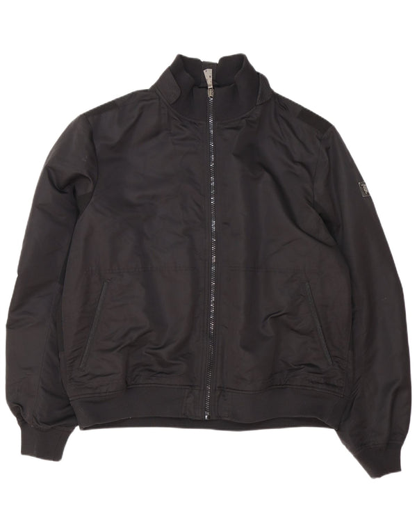 Trussardi Jeans Ανδρικό Μπουφάν Bomber IT 58 4XL Μαύρο Πολυεστέρας