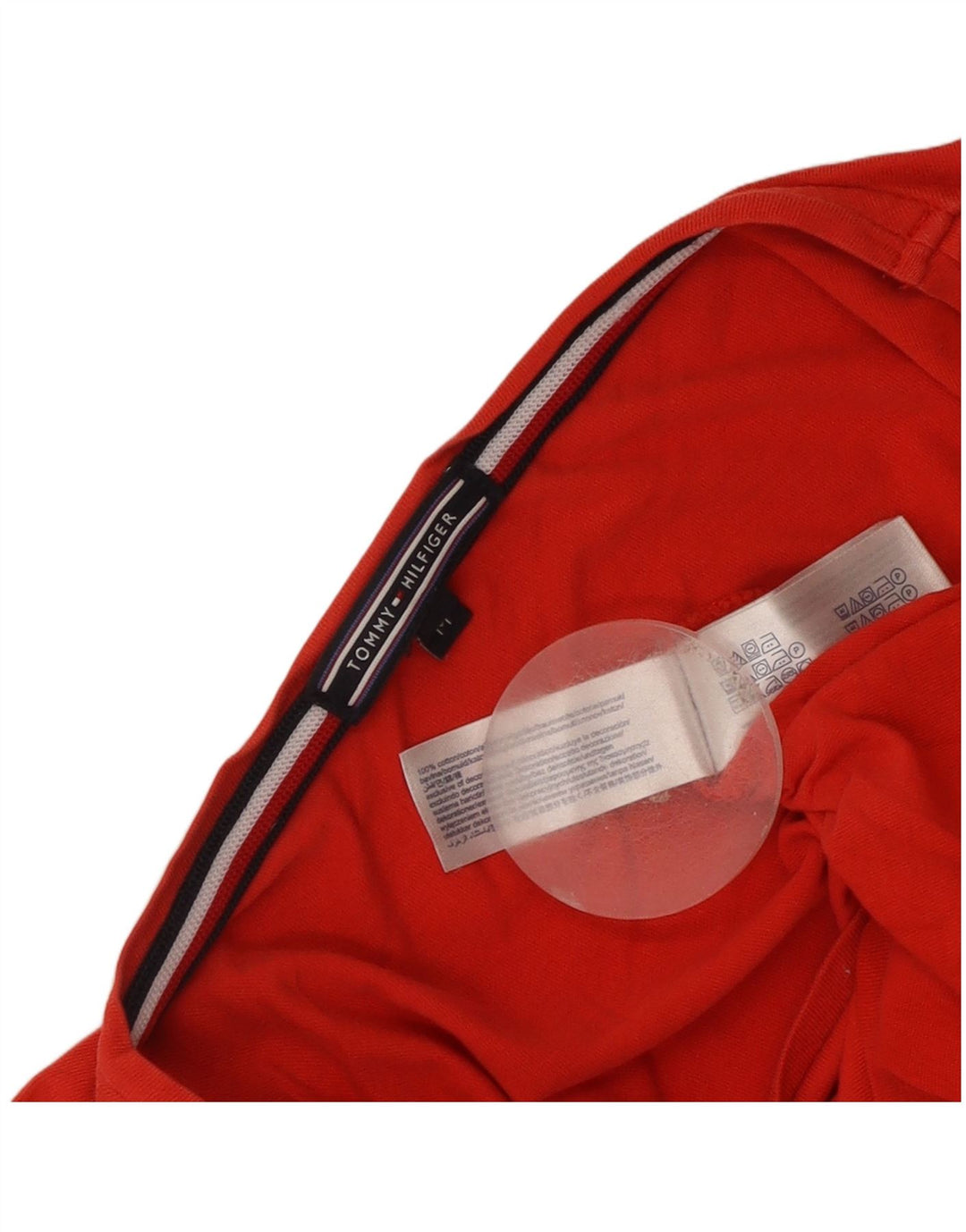 Tommy Hilfiger Γυναικείο T-Shirt Top UK 14 μεσαίο κόκκινο βαμβακερό