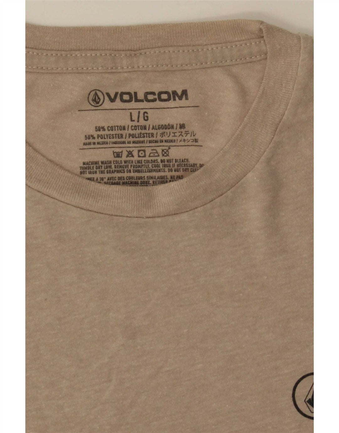 Ανδρικό T-Shirt Volcom Top Large Beige Βαμβακερό