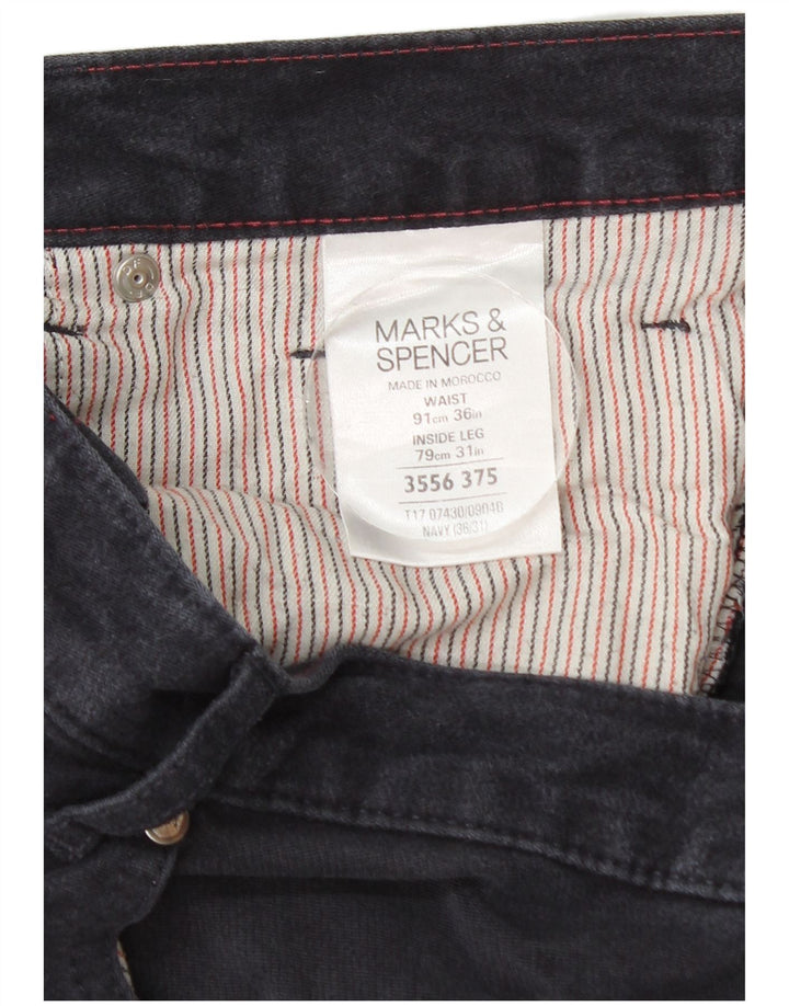 Marks & Spencer Mens Blue Harbour Casual Παντελόνι W36 L31 Navy Blue