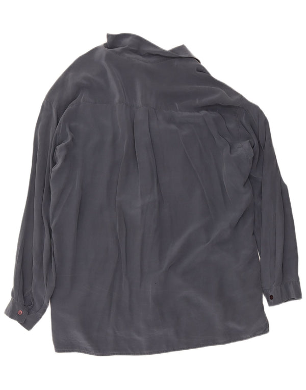 ELENA MIRO Γυναικείο πουκάμισο Oversized Φόρεμα IT 45 Μεγάλο Γκρι Μεταξωτό