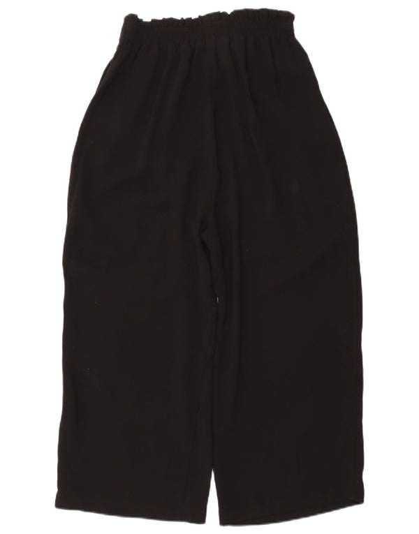 ZARA Womens High Waist Pegged Capri Trousers Small W26 L21 Black Polyester