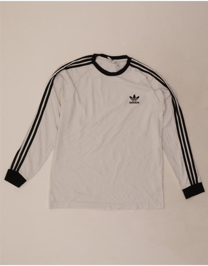 Ανδρικό τοπ Adidas μακρυμάνικο μεγάλο λευκό βαμβακερό