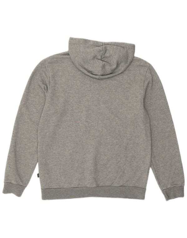 Puma Mens Graphic Hoodie Jumper Small Grey Flecked Cotton