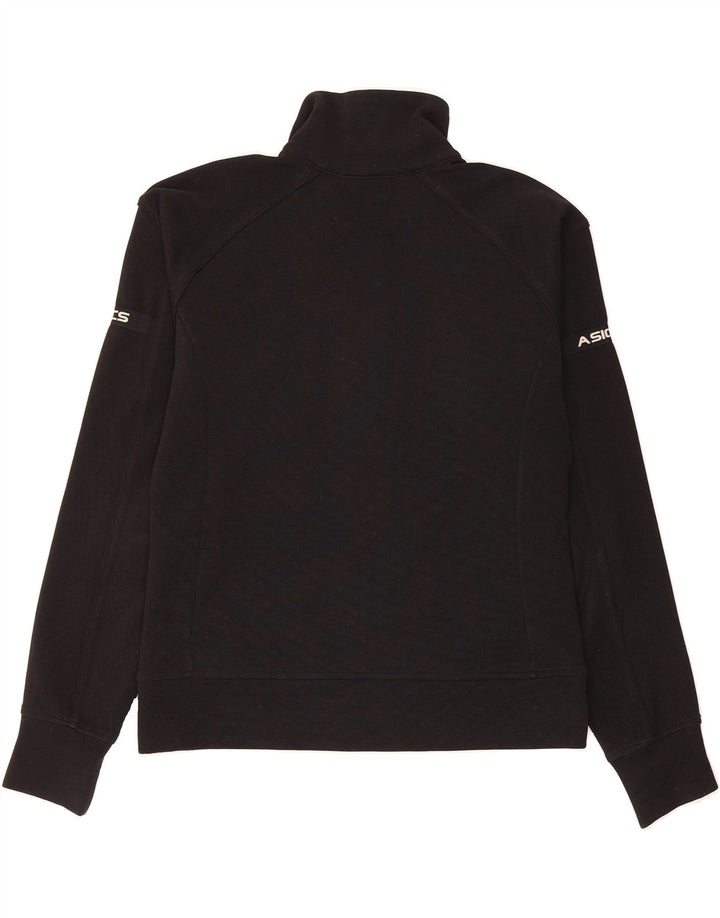 ASICS Womens Tracksuit Top Jacket UK 14 Medium Black Polyester Vintage Asics and Second-Hand Asics from Messina Hembry 