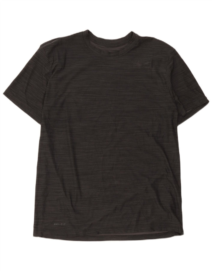 Ανδρικό μπλουζάκι Nike Dri Fit Top μεγάλο μαύρο ριγέ πολυεστέρα