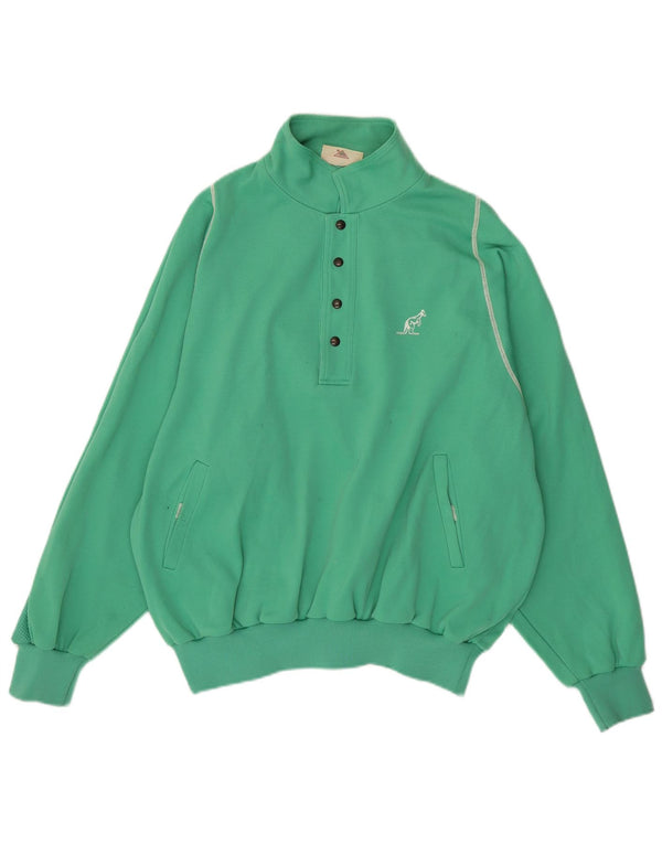 AUSTRALIAN L'ALPINA Ανδρικό φούτερ πόλο με λαιμόκοψη Jumper IT 54 XL Πράσινο βαμβακερό