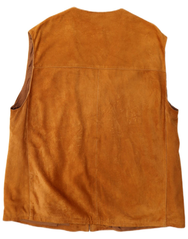 Vintage Ανδρικό Suede Gilet UK 40 Large Brown