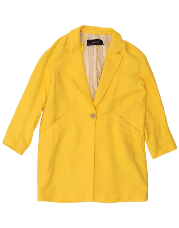 Zara Γυναικείο σακάκι μακρόστενο με 1 κουμπί UK 10 Small Yellow