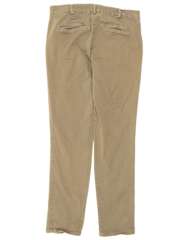 Benetton Womens Slim Chino Trousers W30 L28 Green