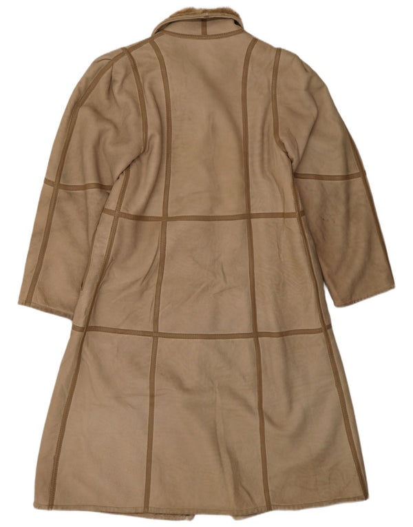 VINTAGE Γυναικείο Παλτό Shearling UK 10 Small Beige
