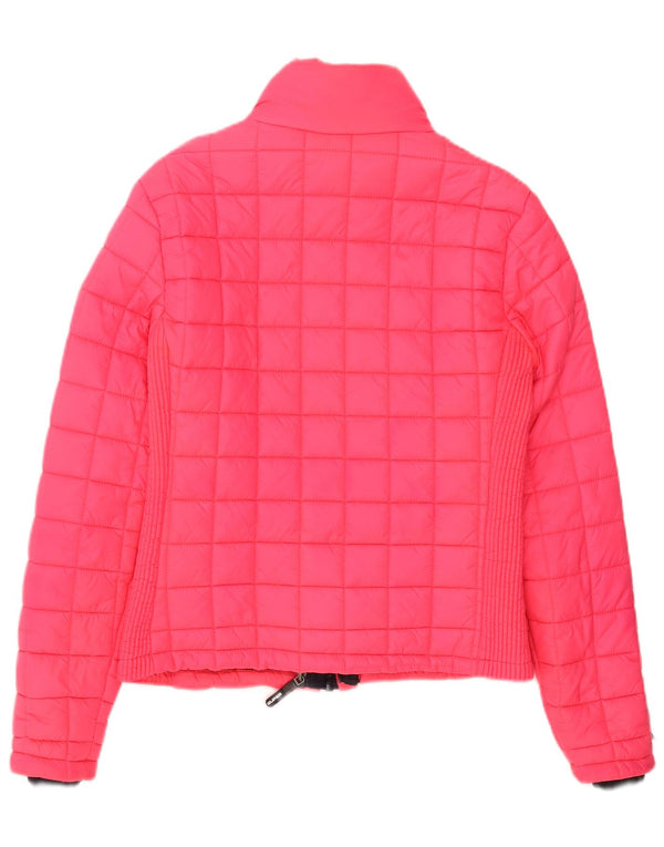 Superdry Womens Quilted Padded Jacket UK 14 Medium Pink Polyester Sports