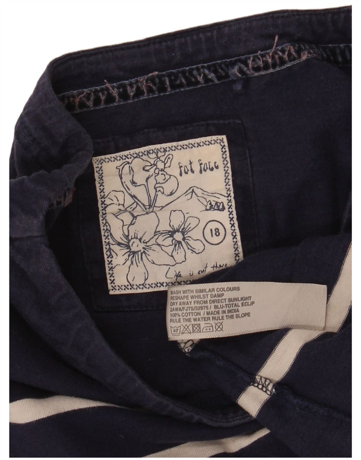 FAT FACE Γυναικείο τοπ μακρυμάνικο UK 18 XL Navy Blue ριγέ βαμβακερό