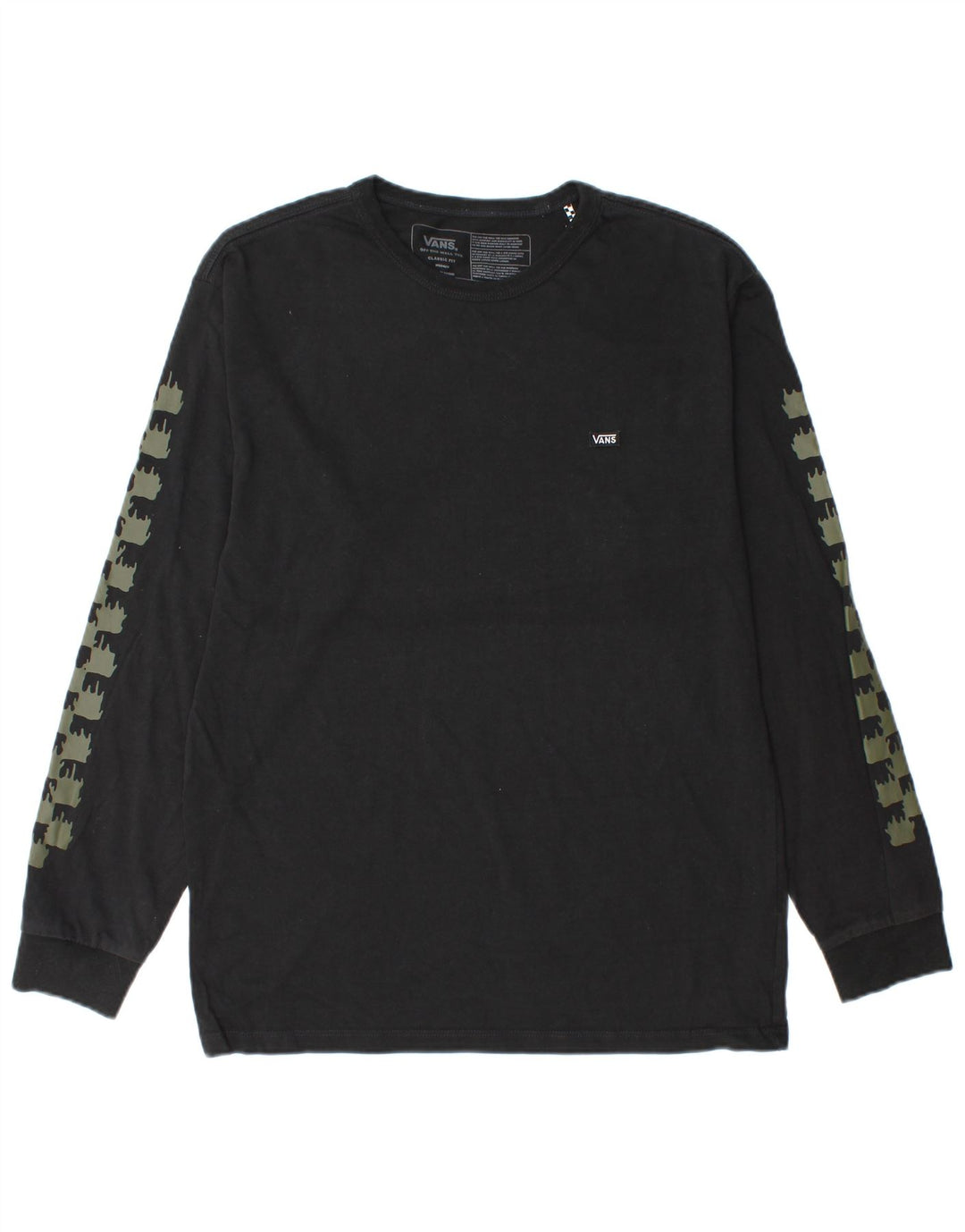 Ανδρικό Vans Classic Fit Graphic Top Μακρυμάνικο μεσαίο μαύρο γεωμετρικό βαμβακερό