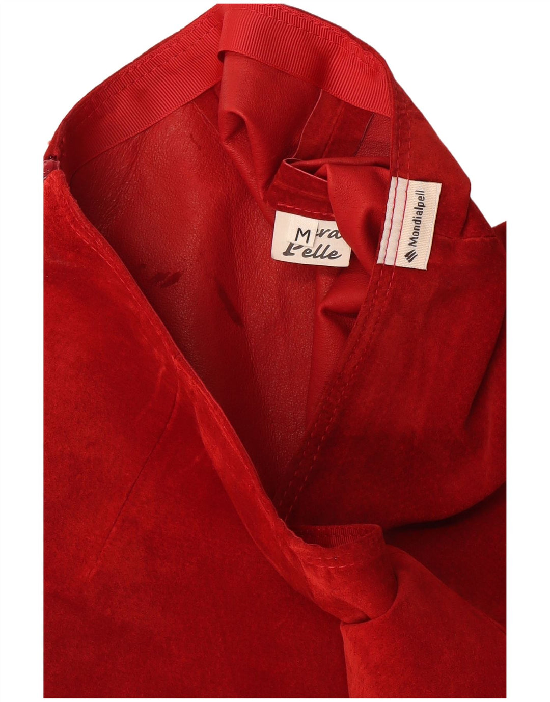 Vintage Γυναικεία Mini Suede Φούστα Medium W28 Κόκκινη Δερμάτινη