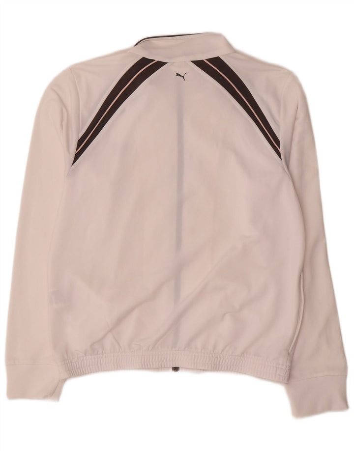 Puma Γυναικεία αθλητική φόρμα Top Jacket UK 14 Large White Colourblock Polyester