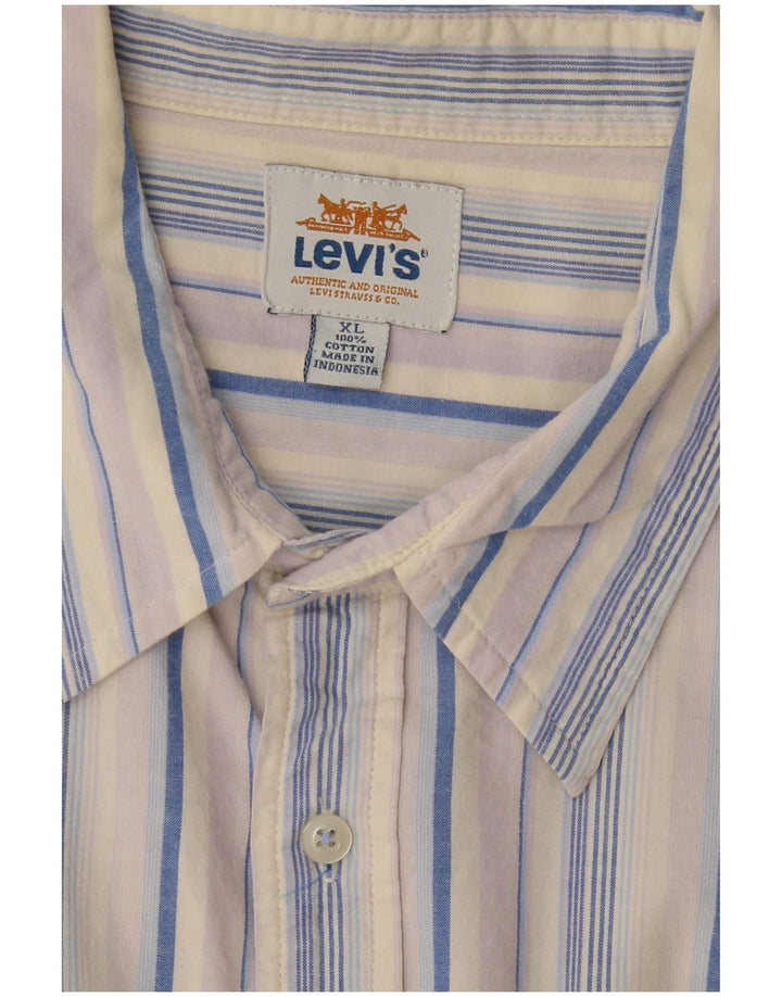 Ανδρικό κοντομάνικο πουκάμισο LEVI'S XL πολύχρωμο βαμβακερό ριγέ