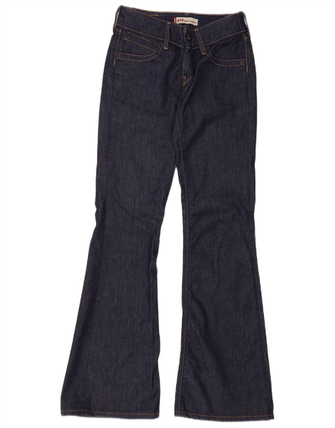 Levi's Womens 479 Booty Flared Jeans W27 L34 Navy Blue Cotton