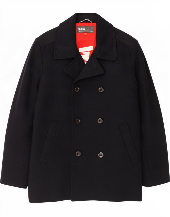 Slam Ανδρικό παλτό μπιζελιού UK 40 Large Navy Blue Wool