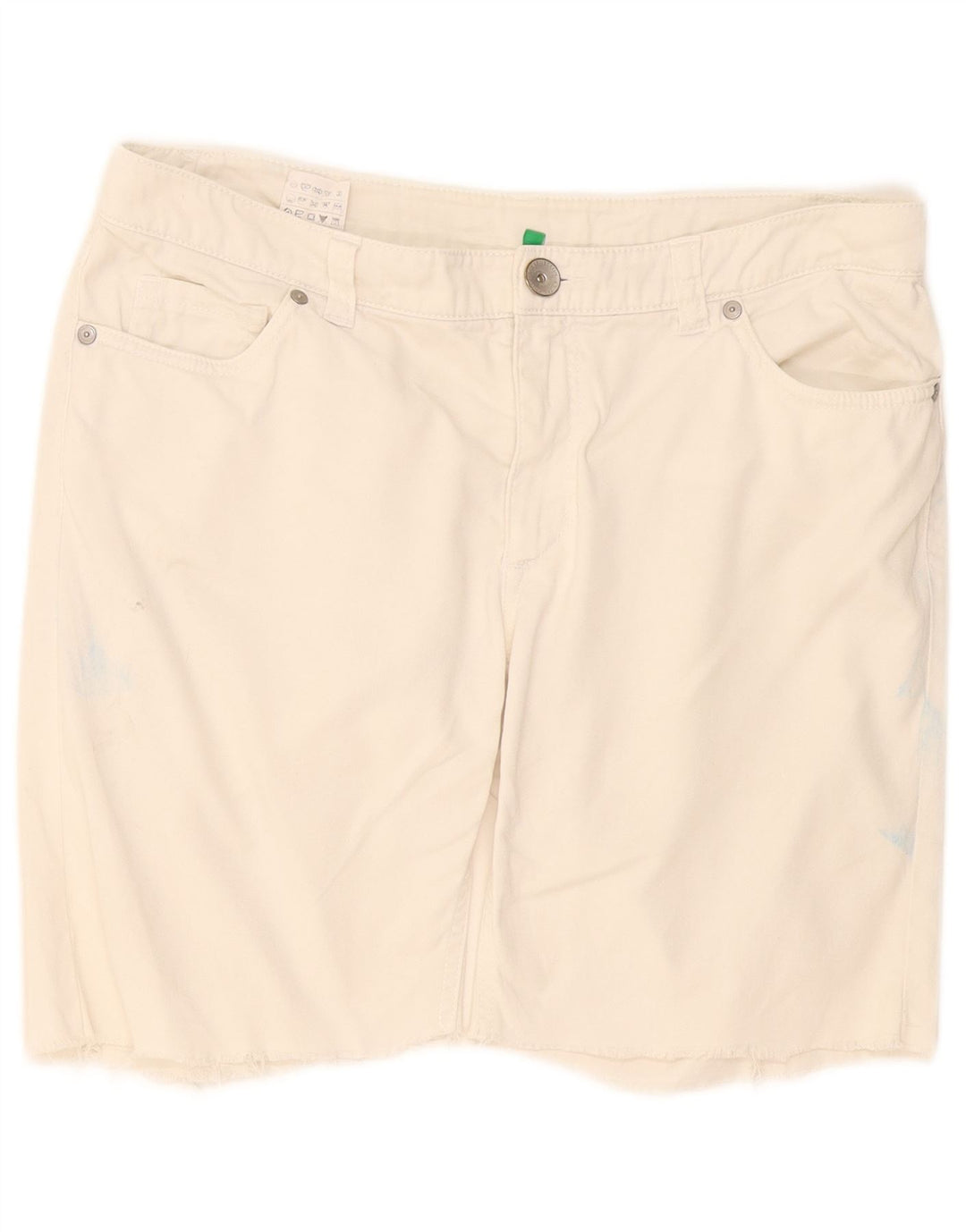 Γυναικείο Casual σορτς Benetton IT 44 Medium W34 Λευκό βαμβακερό