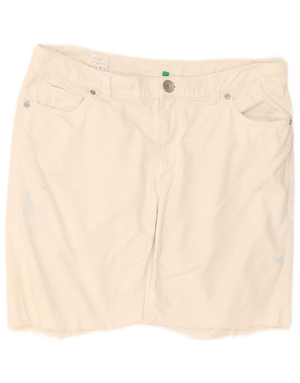 Γυναικείο Casual σορτς Benetton IT 44 Medium W34 Λευκό βαμβακερό