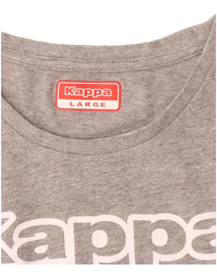 Γυναικείο γραφικό T-Shirt KAPPA Top UK 14 Large Grey