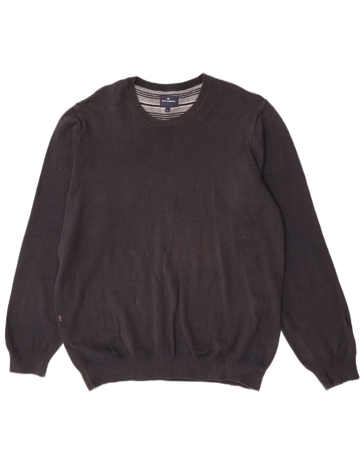 Marks & Spencer Ανδρικό μπλε πουλόβερ με λαιμόκοψη Harbor Crew Large Navy Blue