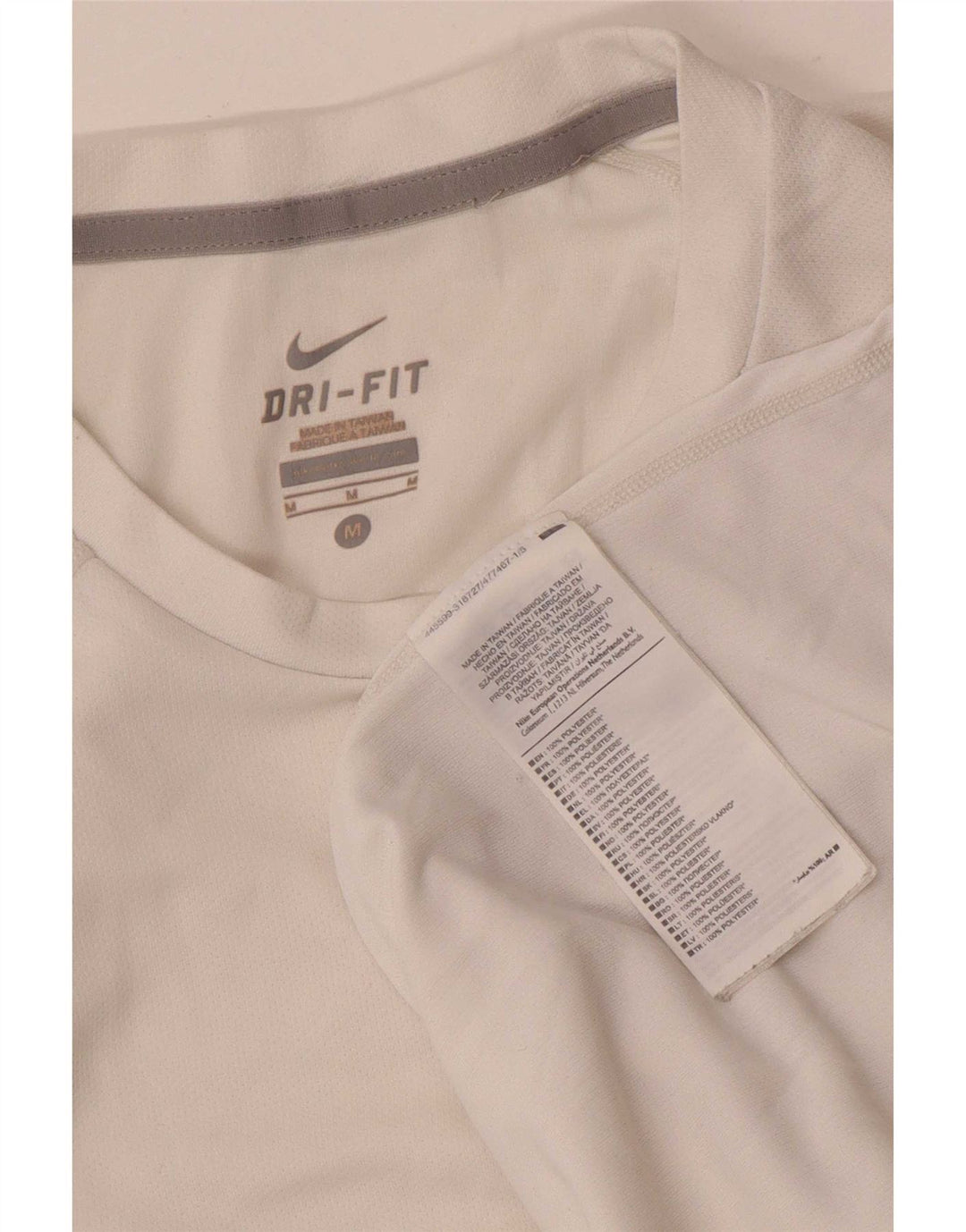 Ανδρικό T-Shirt Nike Dri Fit, μεσαίο λευκό πολυεστέρας