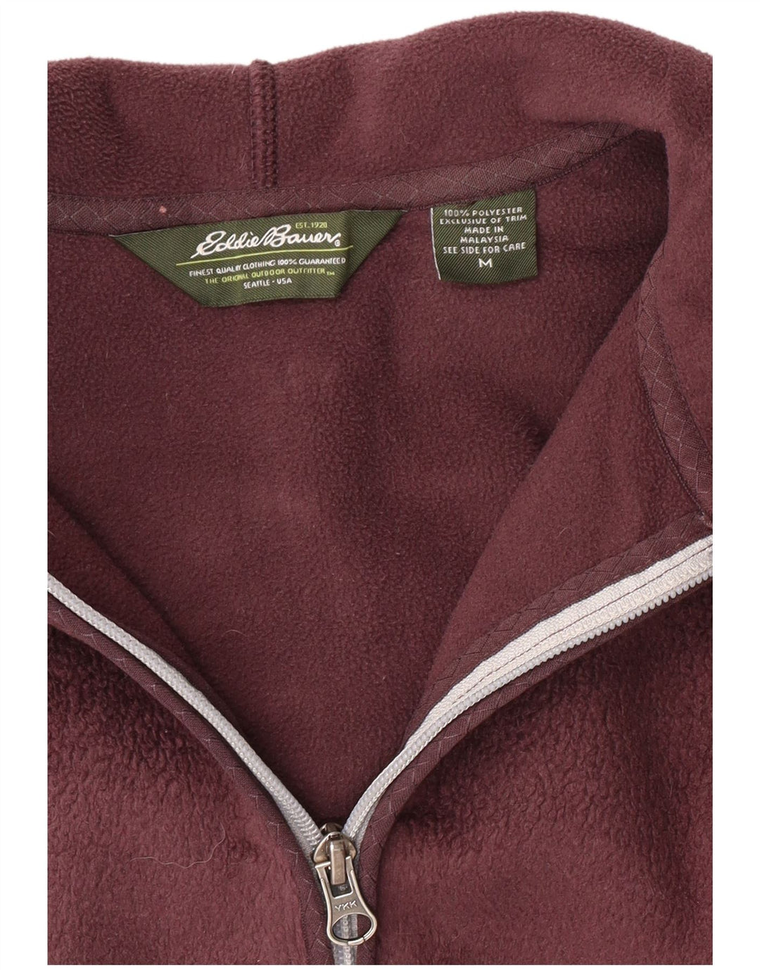 EDDIE BAUER Γυναικείο φλις μπουφάν με κουκούλα UK 14 μεσαίο πολυεστέρας μπορντό