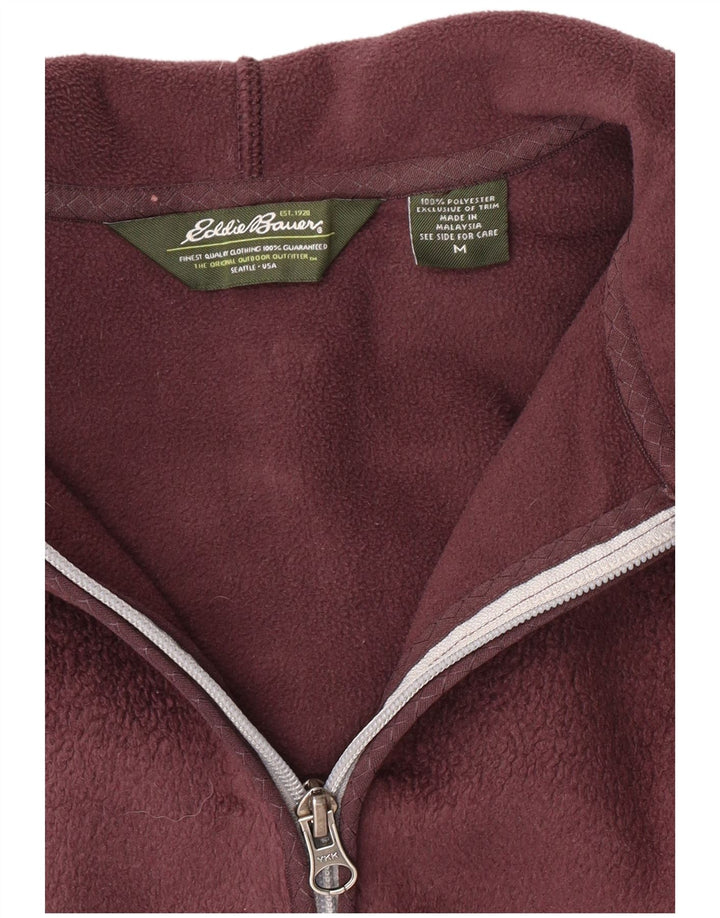 EDDIE BAUER Γυναικείο φλις μπουφάν με κουκούλα UK 14 μεσαίο πολυεστέρας μπορντό