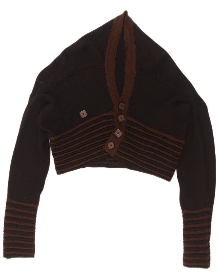 Vintage Γυναικείο Crop Cardigan πουλόβερ IT 44 Medium Μαύρο ριγέ