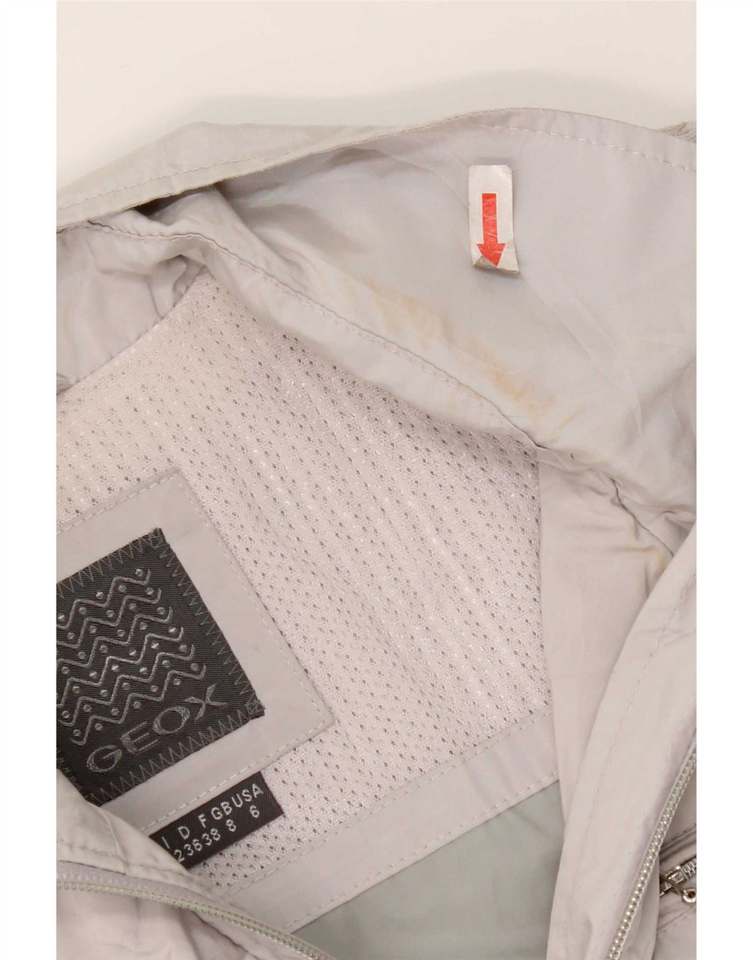 Γυναικείο μπουφάν βροχής Geox UK 8 Small Grey Polyester