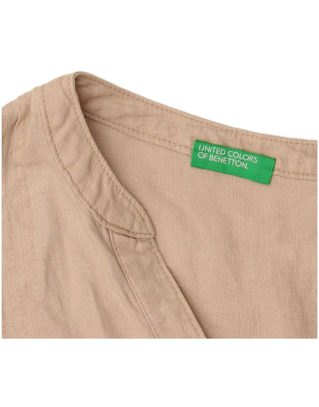 BENETTON Γυναικείο τουνίκ φόρεμα 3/4 μανίκι UK 14 Medium Beige