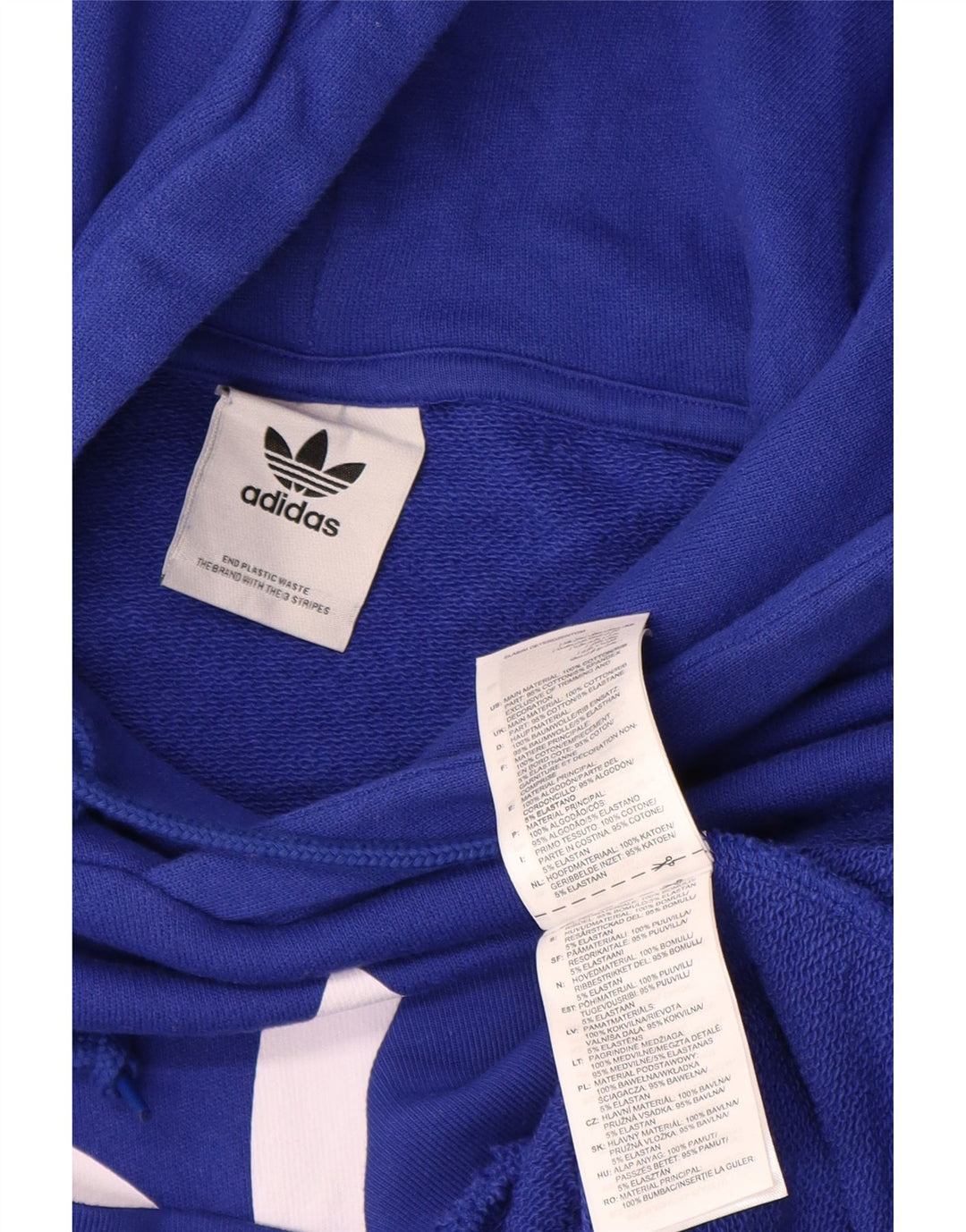 Ανδρικό γραφικό κουκούλα Adidas, μεσαίο μπλε βαμβακερό