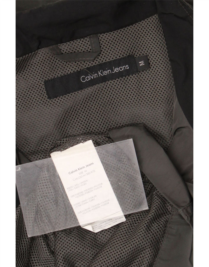 Calvin Klein Jeans Ανδρικό γραφικό μπουφάν UK 38 Medium Grey Polyester