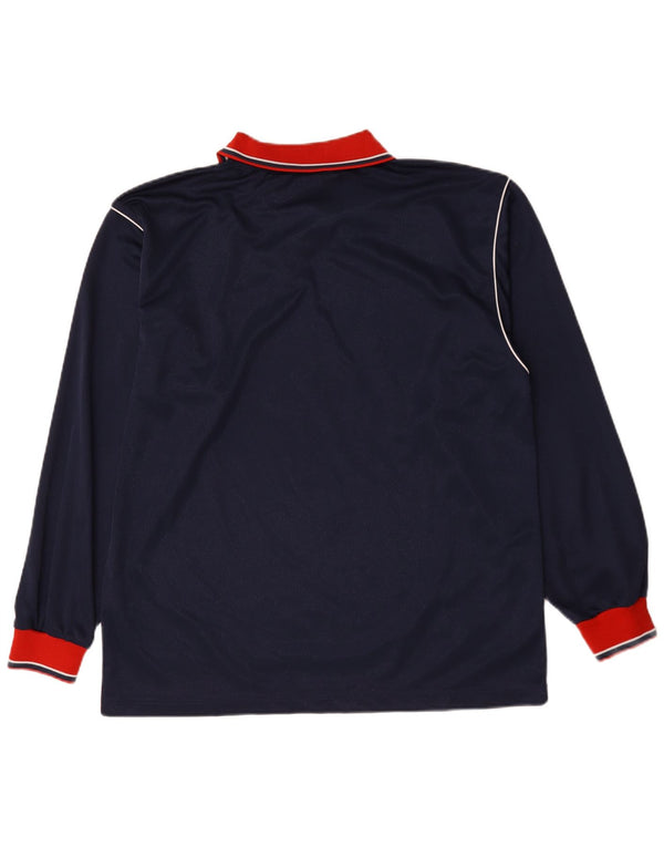 Ανδρικό μακρυμάνικο μπλουζάκι πόλο Asics XL Navy Blue Colorblock Πολυεστέρας