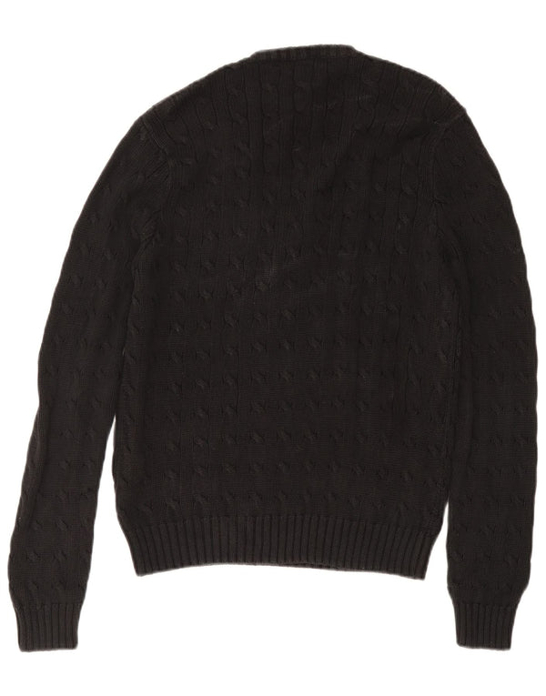 Γυναικείο πουλόβερ Ralph Lauren με V λαιμόκοψη UK 18 XL μαύρο βαμβακερό
