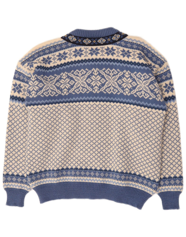 Vintage ανδρικό πουλόβερ ζακέτα Medium Blue Fair Isle