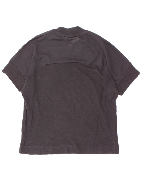 Adidas Womens Crop Graphic T-Shirt Top UK 4/6 XS Black