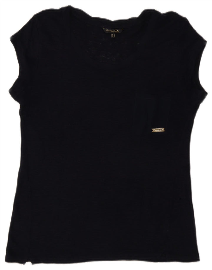 Massimo Dutti Γυναικείο T-Shirt Top UK 12 Medium Navy Blue